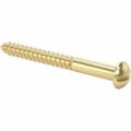 Bsc Preferred Brass Slotted Decorative Rounded Head Screws for Wood Number 10 Size 2 Long, 25PK 92407A253